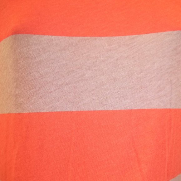 Gap Womens Shirt Top Size Small Striped Round Neckline Short Sleeve Orange Tan - Picture 3 of 6